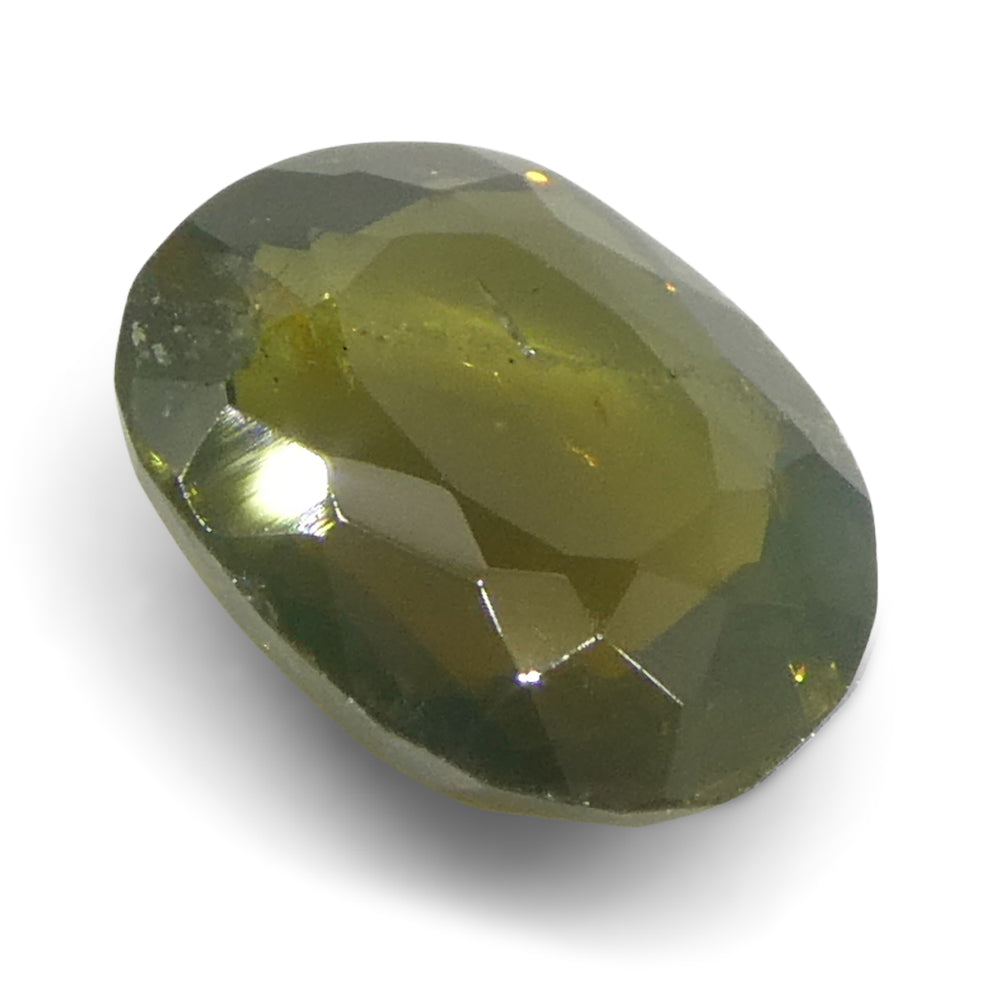 0.64ct Oval Yellowish Green to Yellowish Brown Alexandrite from Sri Lanka, Unheated - Skyjems Wholesale Gemstones