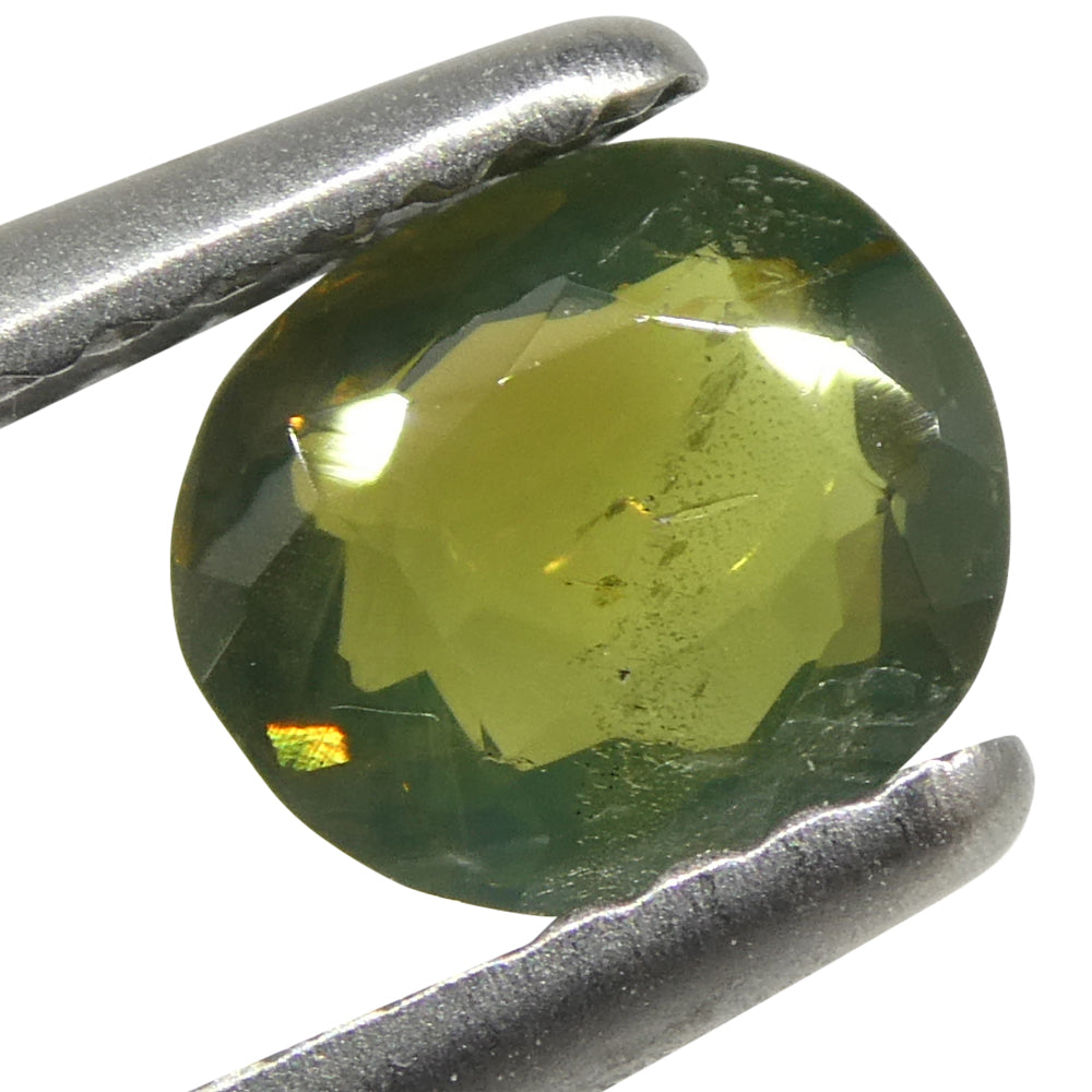 0.64ct Oval Yellowish Green to Yellowish Brown Alexandrite from Sri Lanka, Unheated - Skyjems Wholesale Gemstones