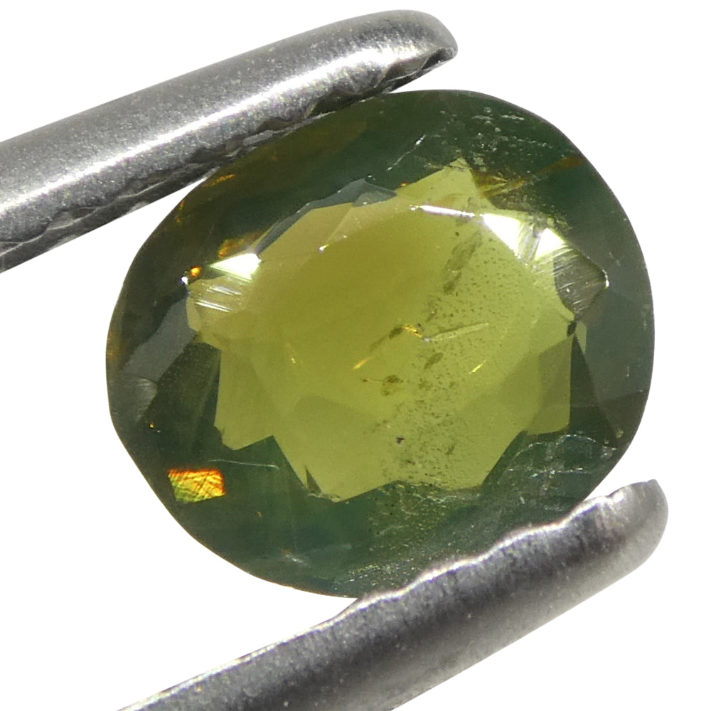 0.64ct Oval Yellowish Green to Yellowish Brown Alexandrite from Sri Lanka, Unheated - Skyjems Wholesale Gemstones