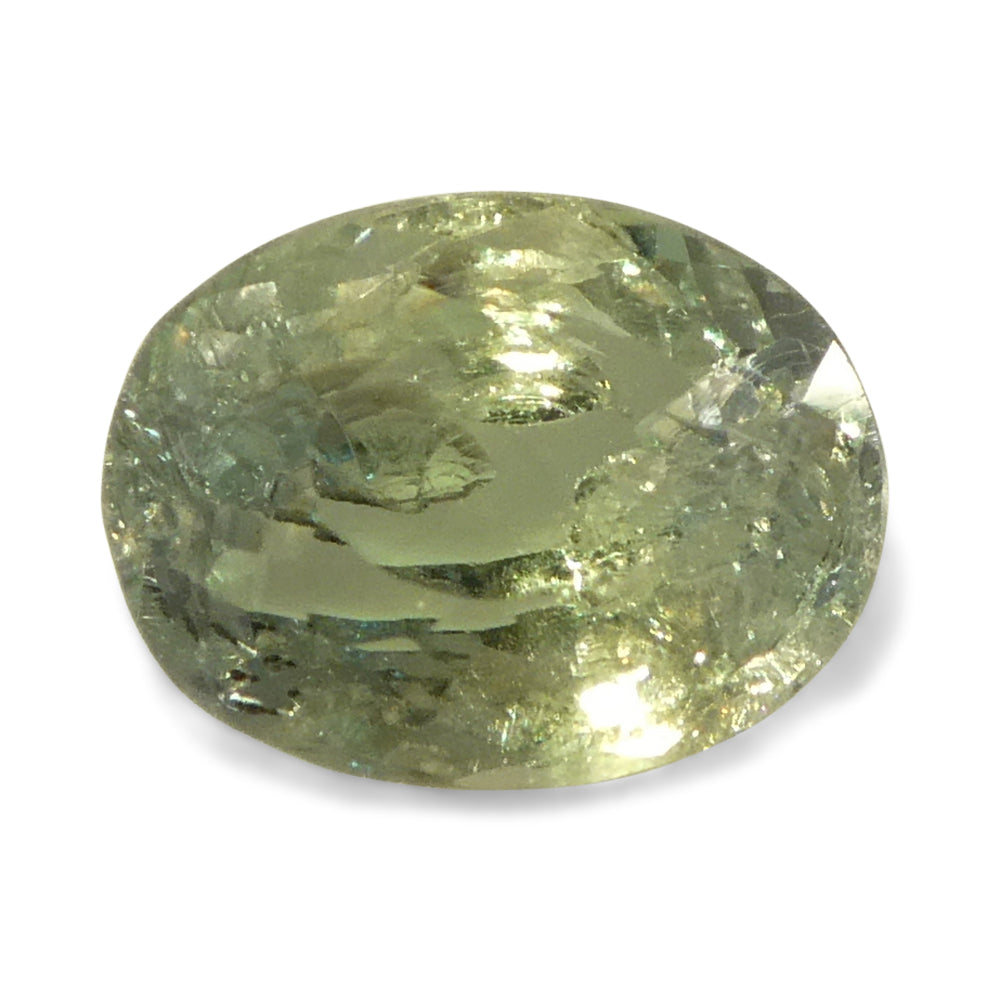 0.96ct Oval Yellowish Green to Greenish Yellow Alexandrite from Brazil, Unheated - Skyjems Wholesale Gemstones