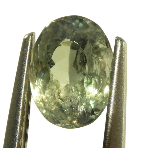 0.96ct Oval Yellowish Green to Greenish Yellow Alexandrite from Brazil, Unheated