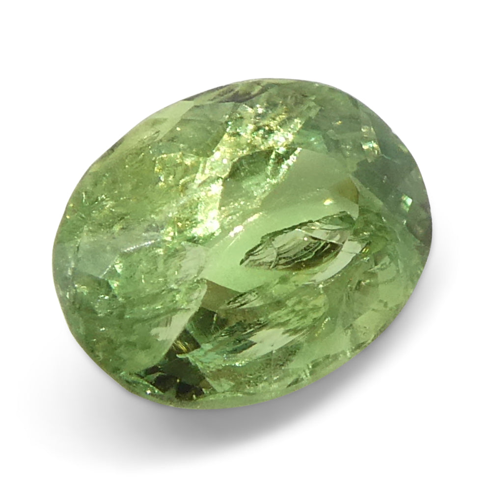 0.96ct Oval Yellowish Green to Greenish Yellow Alexandrite from Brazil, Unheated - Skyjems Wholesale Gemstones