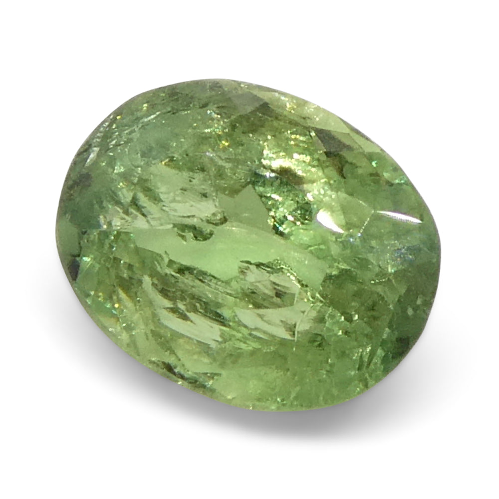 0.96ct Oval Yellowish Green to Greenish Yellow Alexandrite from Brazil, Unheated - Skyjems Wholesale Gemstones