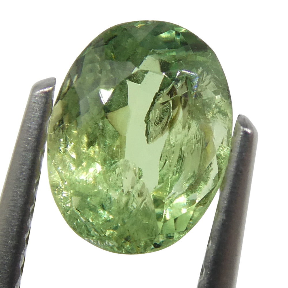 0.96ct Oval Yellowish Green to Greenish Yellow Alexandrite from Brazil, Unheated - Skyjems Wholesale Gemstones