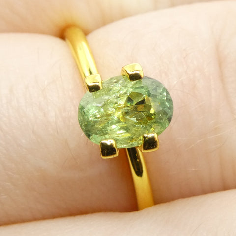 0.96ct Oval Yellowish Green to Greenish Yellow Alexandrite from Brazil, Unheated