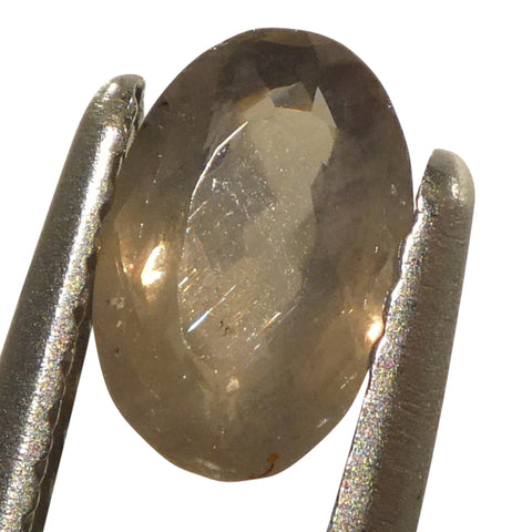 0.99ct Oval Yellowish Green to Yellowish Brown Alexandrite from Brazil, Unheated