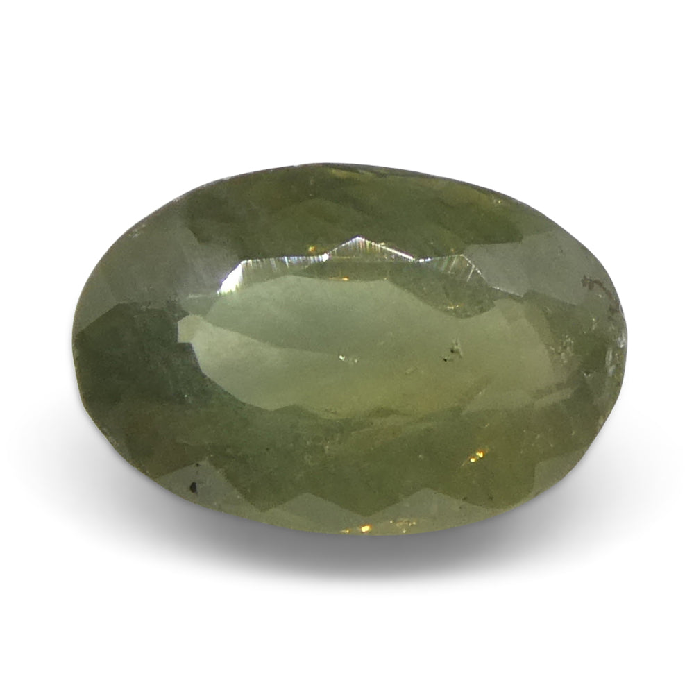 0.99ct Oval Yellowish Green to Yellowish Brown Alexandrite from Brazil, Unheated - Skyjems Wholesale Gemstones