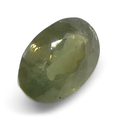 0.99ct Oval Yellowish Green to Yellowish Brown Alexandrite from Brazil, Unheated