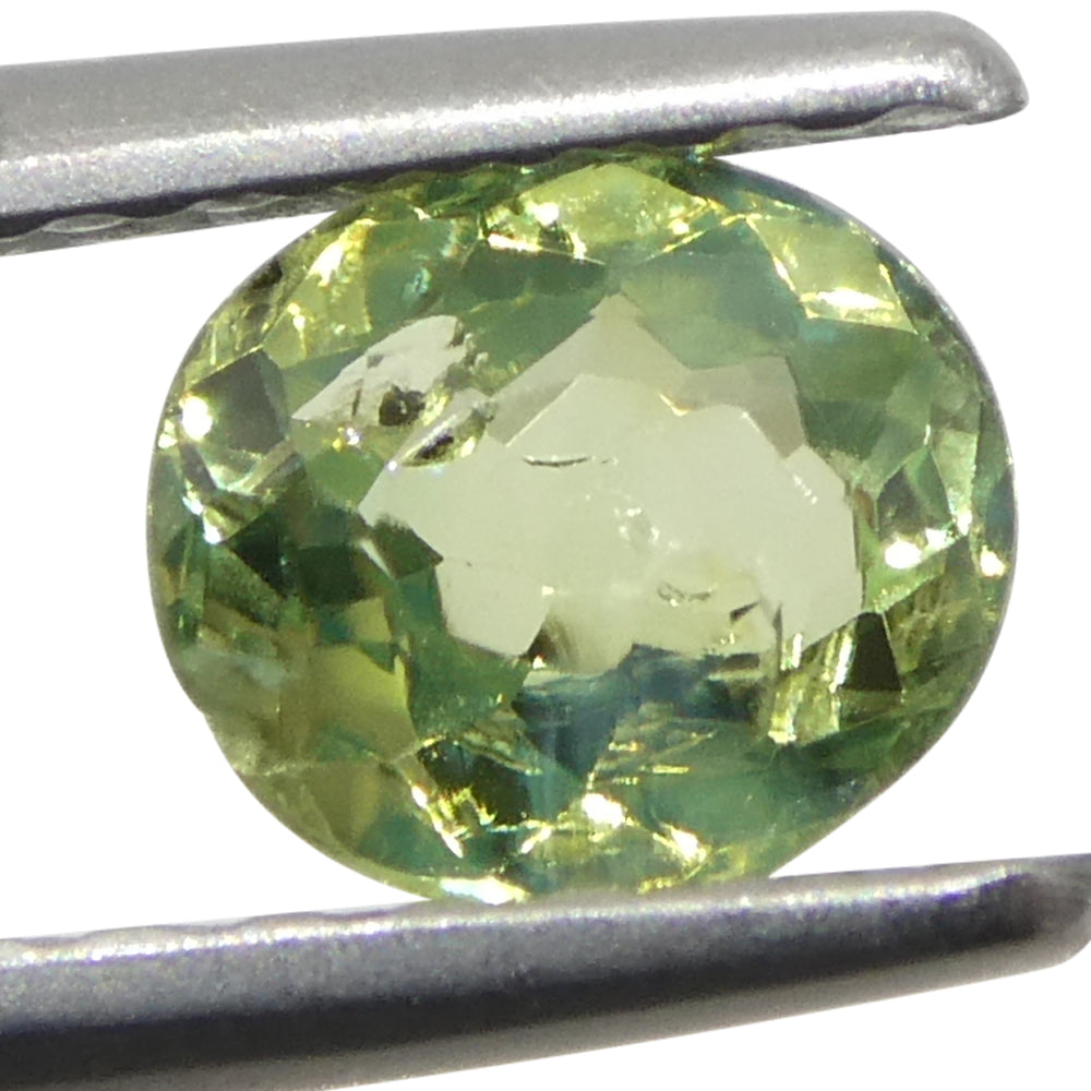 0.47ct Oval Yellowish Green to Greyish Purple Alexandrite from Brazil, Unheated - Skyjems Wholesale Gemstones