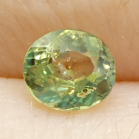 0.47ct Oval Yellowish Green to Greyish Purple Alexandrite from Brazil, Unheated