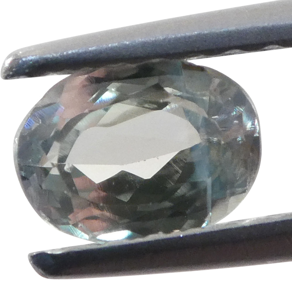 0.6ct Oval Yellowish Green to Greyish Purple Alexandrite from Brazil, Unheated - Skyjems Wholesale Gemstones