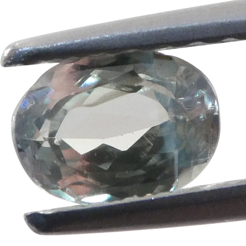 0.6ct Oval Yellowish Green to Greyish Purple Alexandrite from Brazil, Unheated