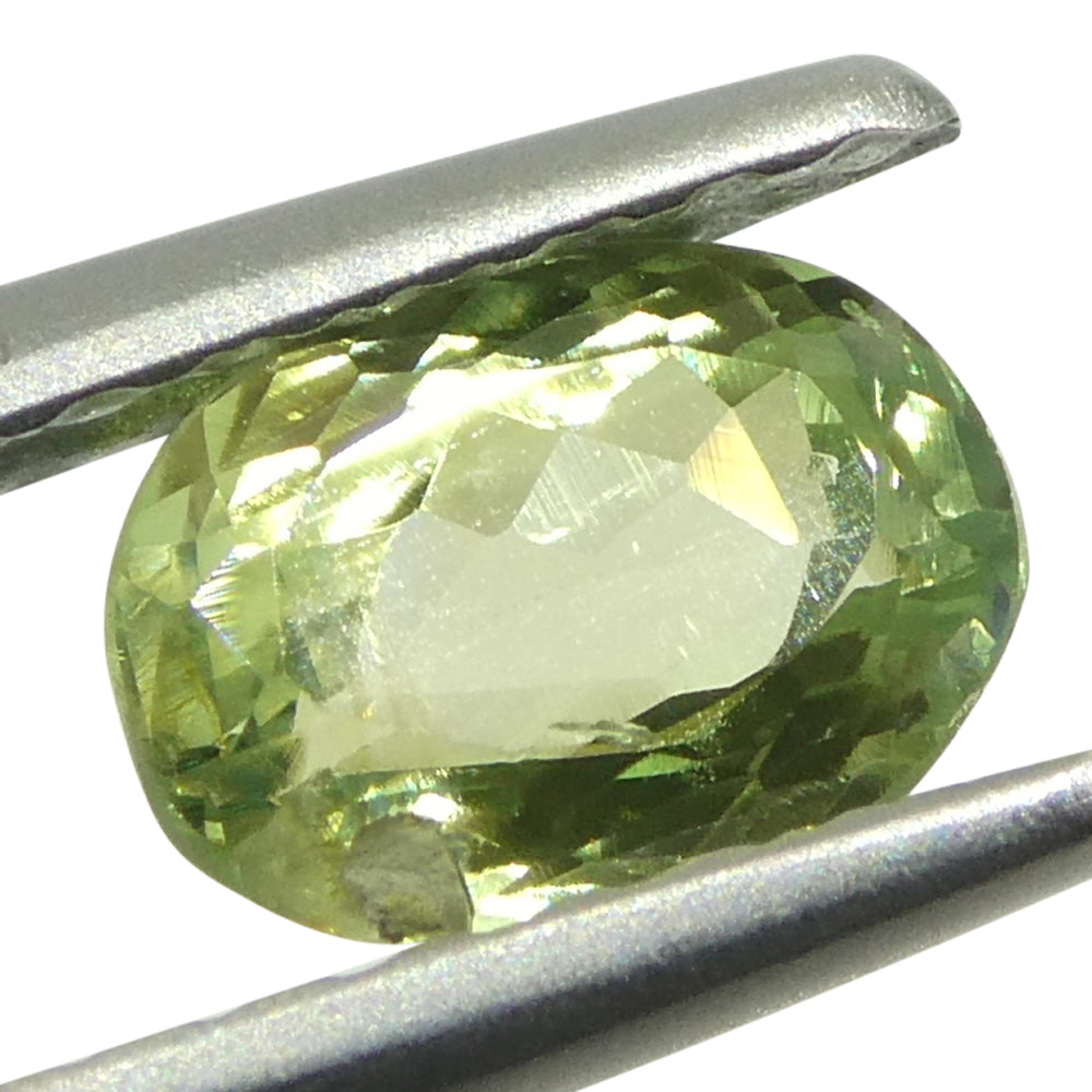 0.6ct Oval Yellowish Green to Greyish Purple Alexandrite from Brazil, Unheated - Skyjems Wholesale Gemstones