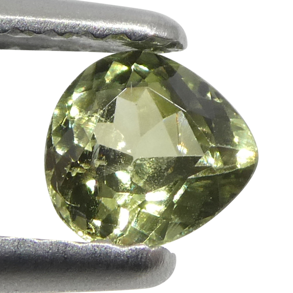 0.46ct Pear Yellowish Green to Greyish Purple Alexandrite from Brazil, Unheated - Skyjems Wholesale Gemstones
