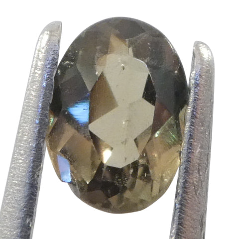 0.3ct Oval Yellow-Green to Yellowish Brown Alexandrite from Brazil, Unheated