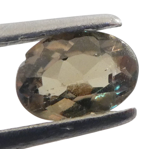 0.3ct Oval Yellow-Green to Yellowish Brown Alexandrite from Brazil, Unheated