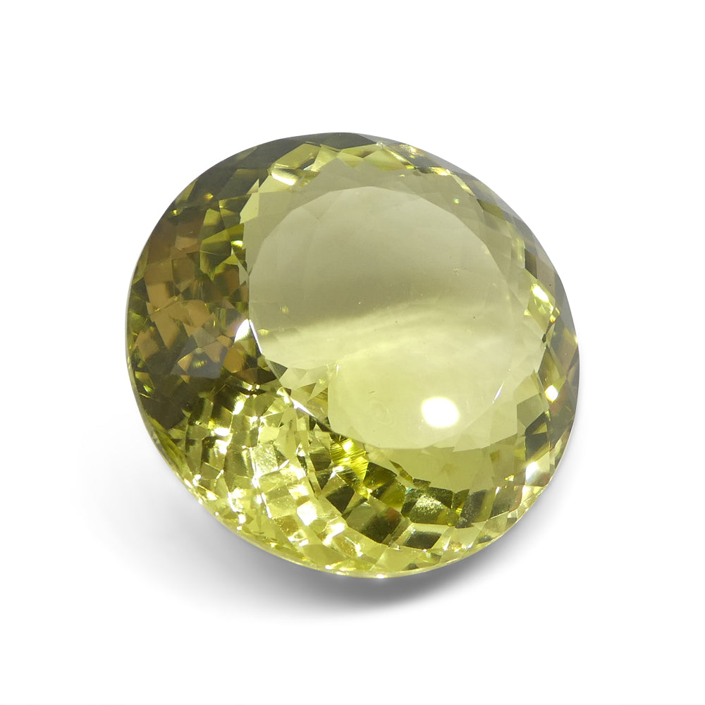 81.5ct Round Lemon Yellow Citrine from Brazil - Skyjems Wholesale Gemstones