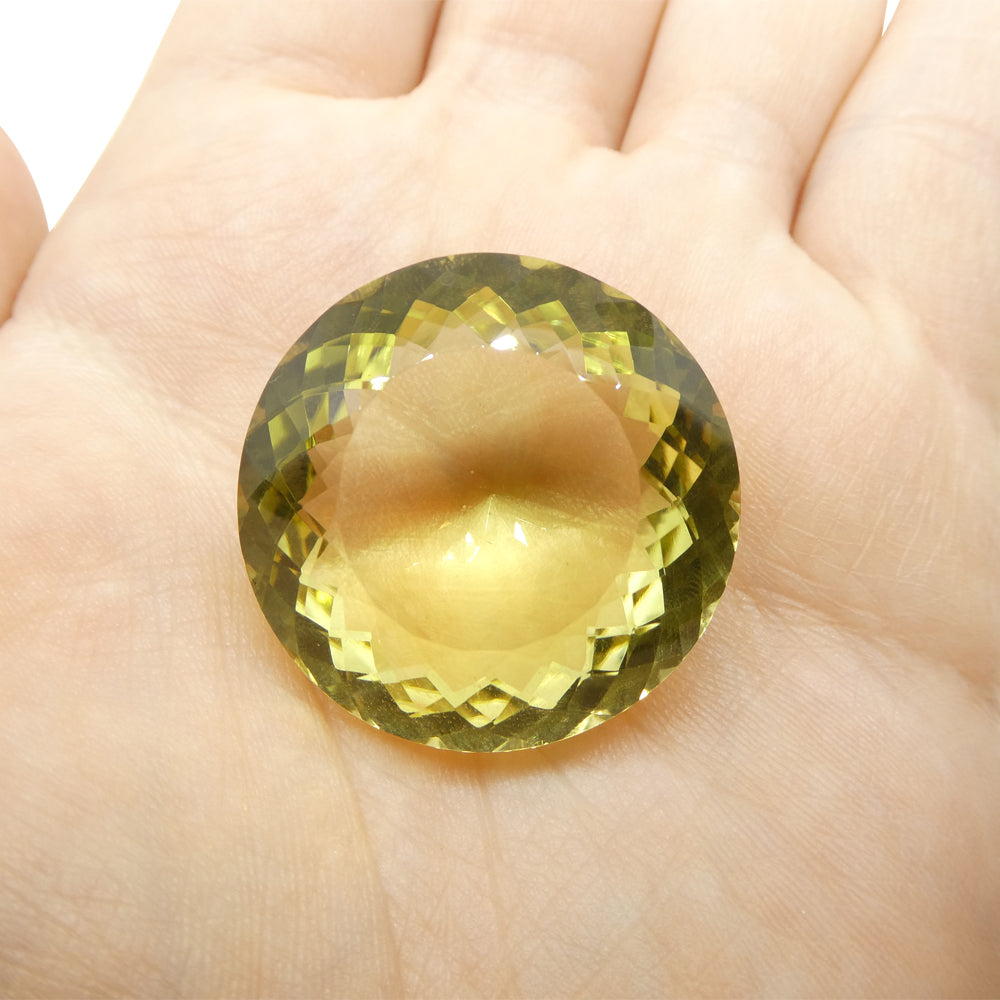 81.5ct Round Lemon Yellow Citrine from Brazil - Skyjems Wholesale Gemstones