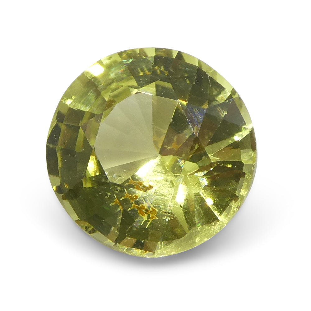 1.84ct Round Green-Yellow Chrysoberyl from Brazil - Skyjems Wholesale Gemstones