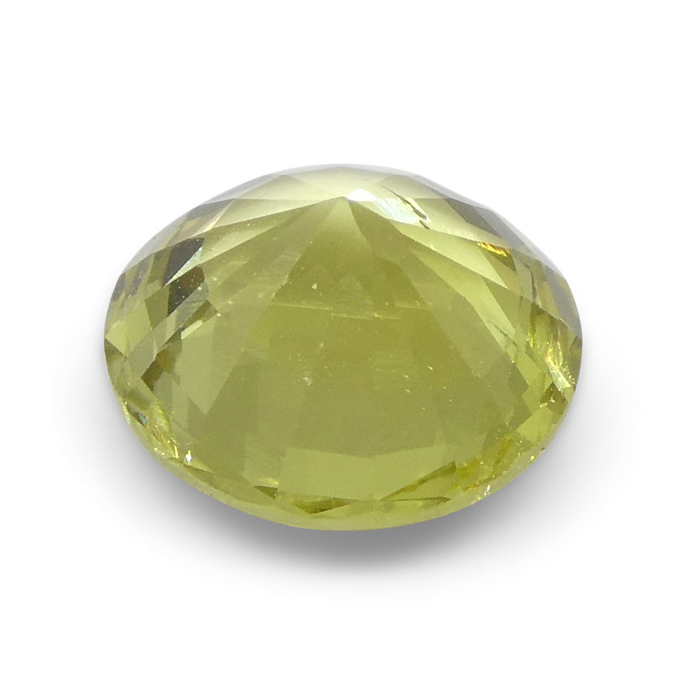 1.84ct Round Green-Yellow Chrysoberyl from Brazil - Skyjems Wholesale Gemstones