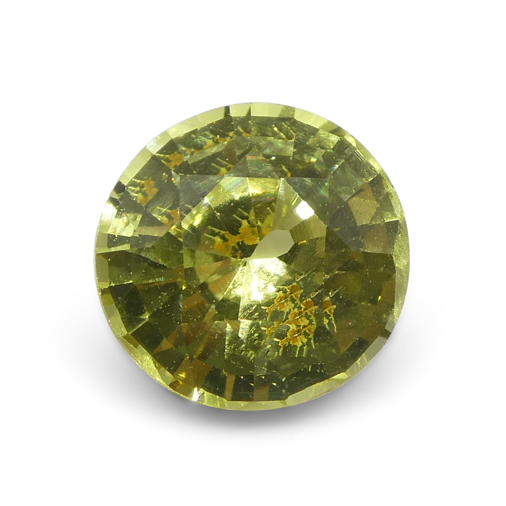 1.84ct Round Green-Yellow Chrysoberyl from Brazil - Skyjems Wholesale Gemstones