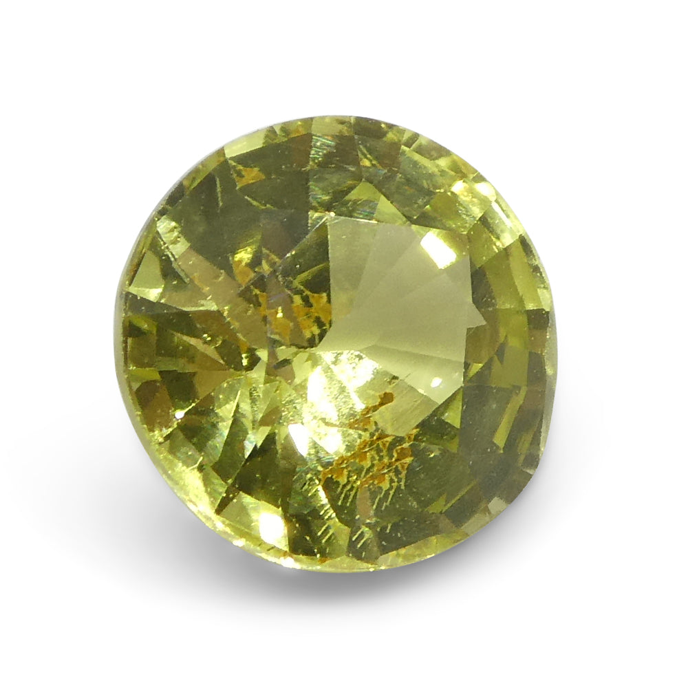 1.84ct Round Green-Yellow Chrysoberyl from Brazil - Skyjems Wholesale Gemstones