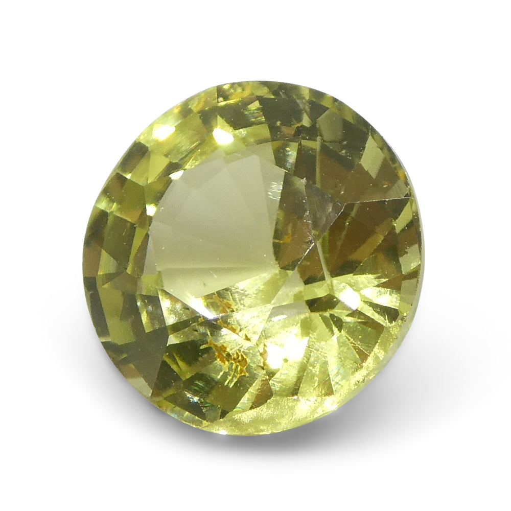 1.84ct Round Green-Yellow Chrysoberyl from Brazil - Skyjems Wholesale Gemstones