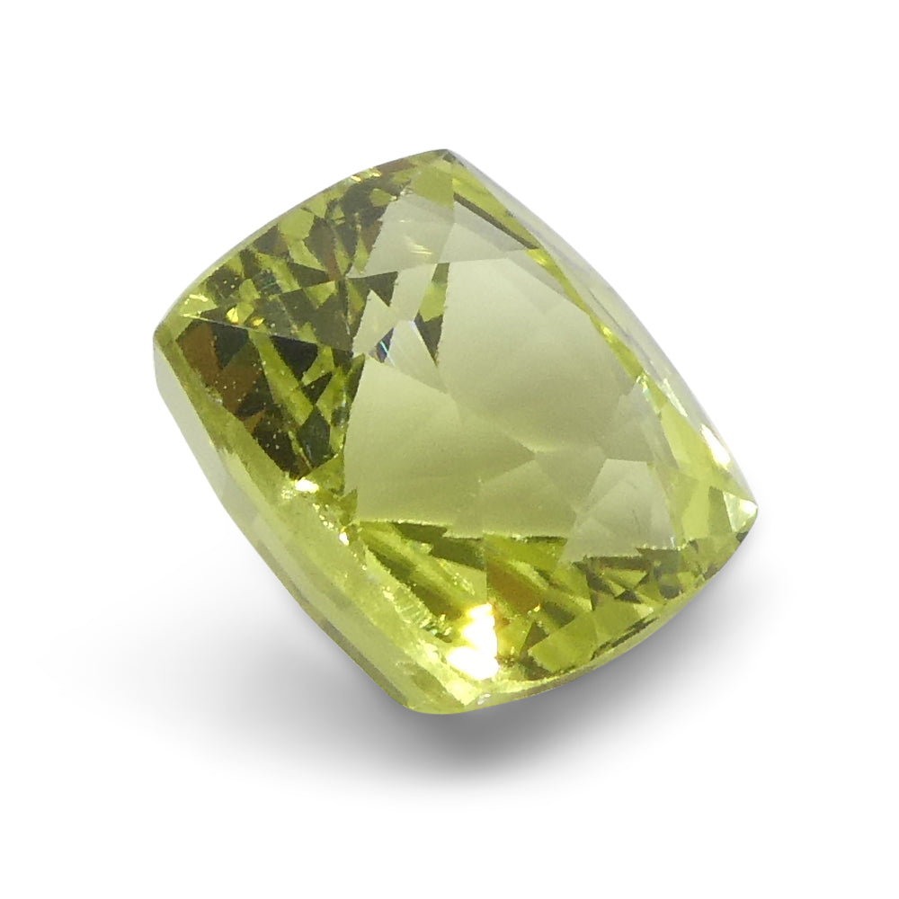 1.68ct Square Cushion Green-Yellow Chrysoberyl from Brazil - Skyjems Wholesale Gemstones