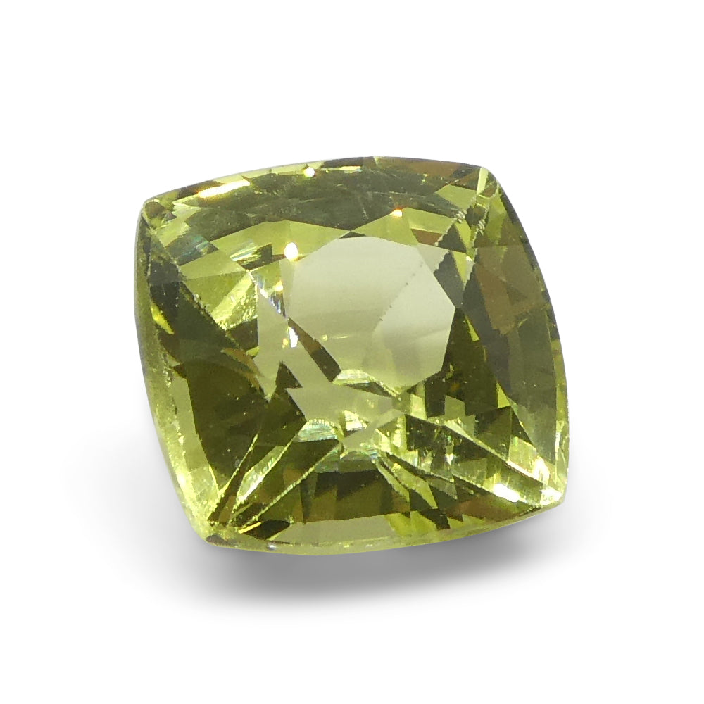 1.68ct Square Cushion Green-Yellow Chrysoberyl from Brazil - Skyjems Wholesale Gemstones