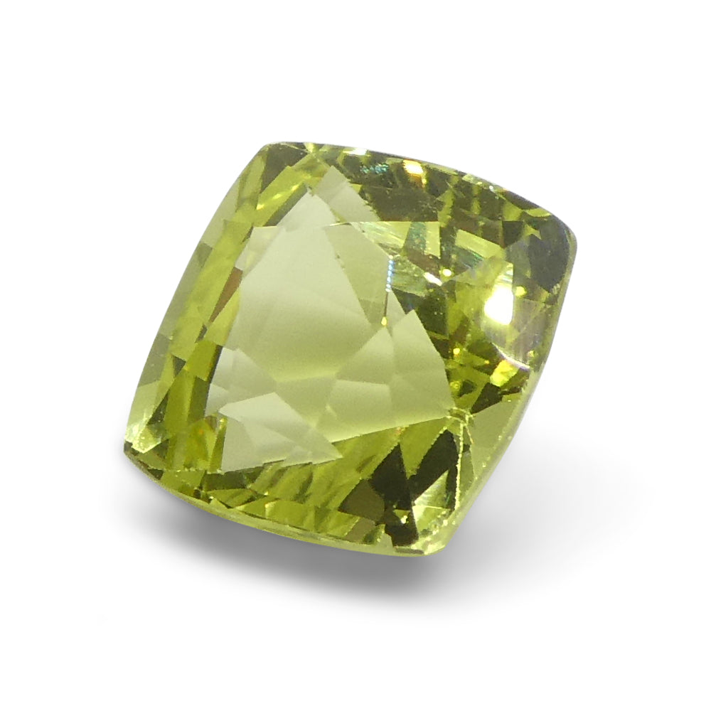 1.68ct Square Cushion Green-Yellow Chrysoberyl from Brazil - Skyjems Wholesale Gemstones