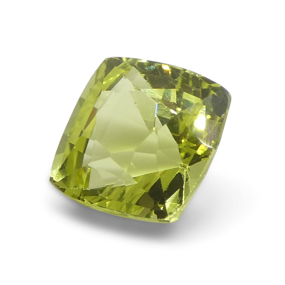 1.68ct Square Cushion Green-Yellow Chrysoberyl from Brazil - Skyjems Wholesale Gemstones