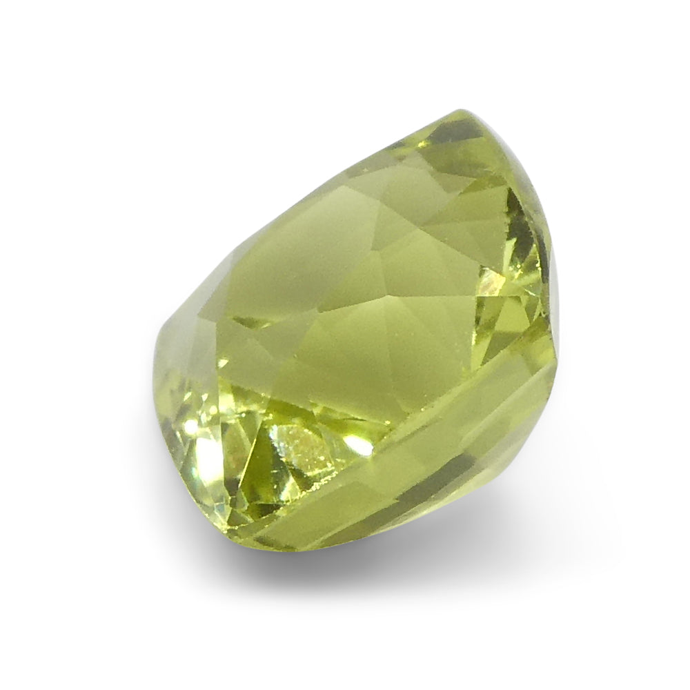 1.68ct Square Cushion Green-Yellow Chrysoberyl from Brazil - Skyjems Wholesale Gemstones