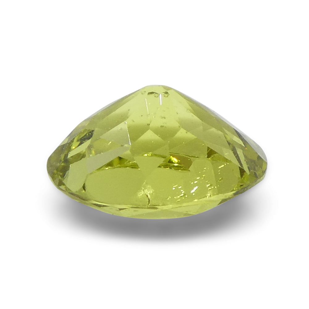 2.02ct Natural Green-Yellow Oval Chrysoberyl from Brazil, premium gemstone by SkyJems Canadian gem specialists