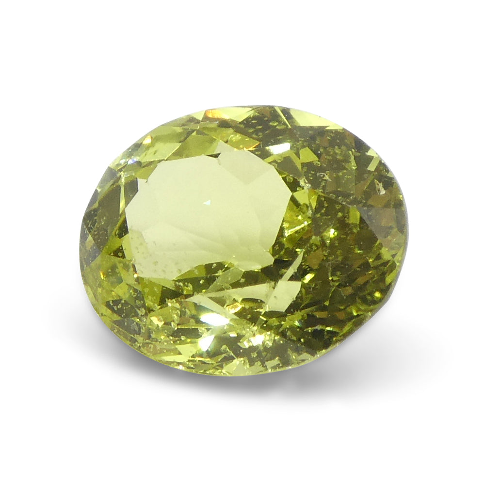 2.02ct Oval Green-Yellow Chrysoberyl from Brazil - Skyjems Wholesale Gemstones