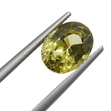 2.98ct Oval Yellow Chrysoberyl from Brazil - Skyjems Wholesale Gemstones