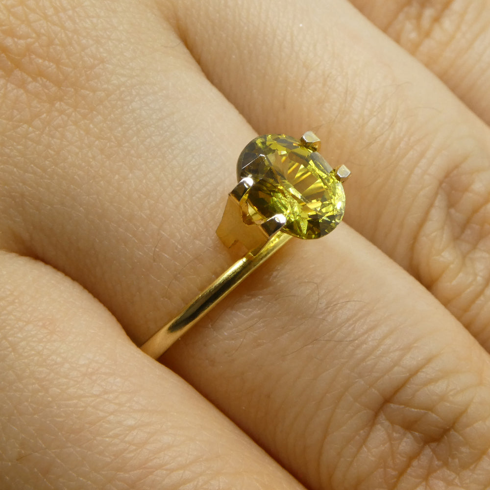 1.91ct Natural Yellow Chrysoberyl Oval Gemstone from Brazil, Unheated Premium Quality by SkyJems