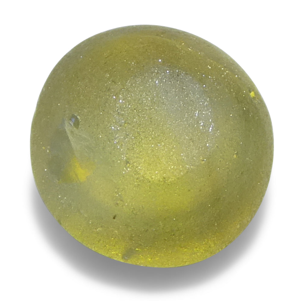 3.06ct Round Cabochon Greenish-Yellow Cats Eye Chrysoberyl - Skyjems Wholesale Gemstones
