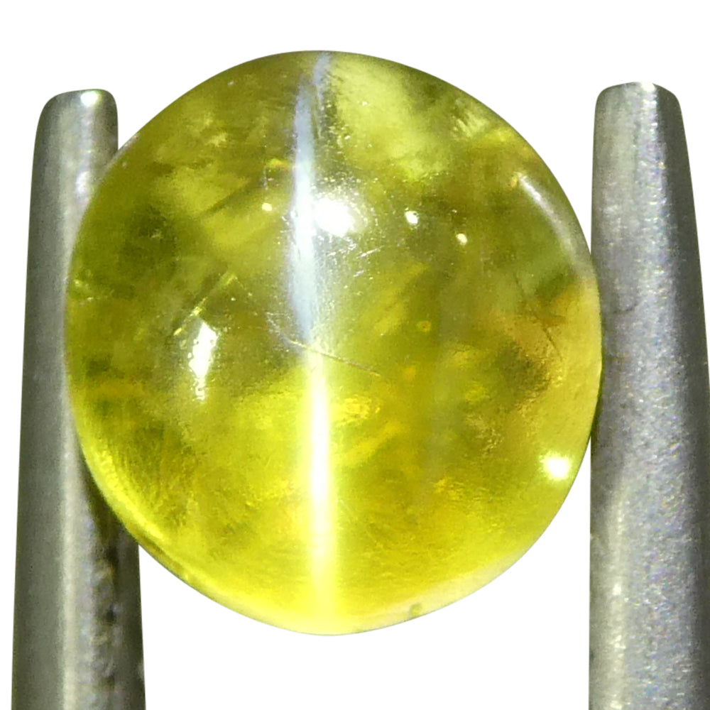 Cats Eye Chrysoberyl 1.04 cts 5.65 x 4.98 x 3.82 mm Oval Cabochon Very Slightly Greenish-Yellow  $420