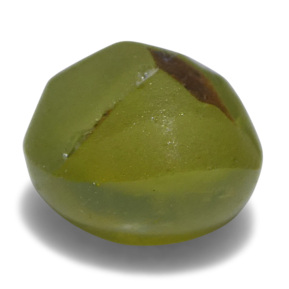 1.05ct Oval Cabochon Greenish Yellow Cats Eye Chrysoberyl from Sri Lanka