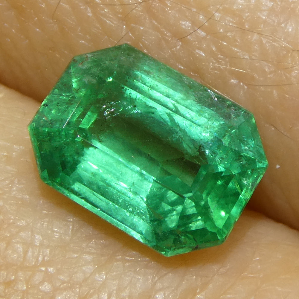 1.77ct Octagonal/Emerald Cut Green Emerald from Zambia - Skyjems Wholesale Gemstones