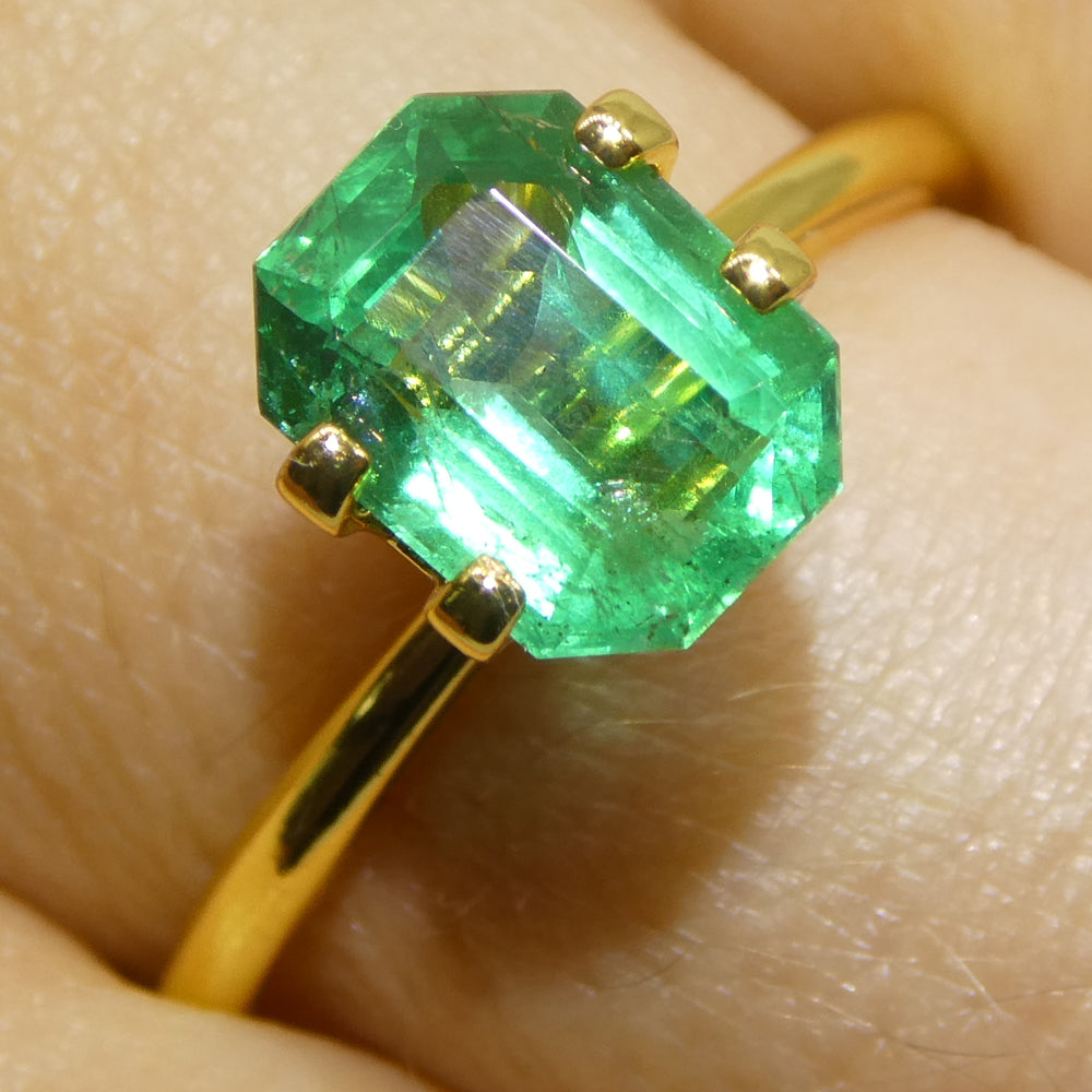 1.77ct Octagonal/Emerald Cut Green Emerald from Zambia - Skyjems Wholesale Gemstones