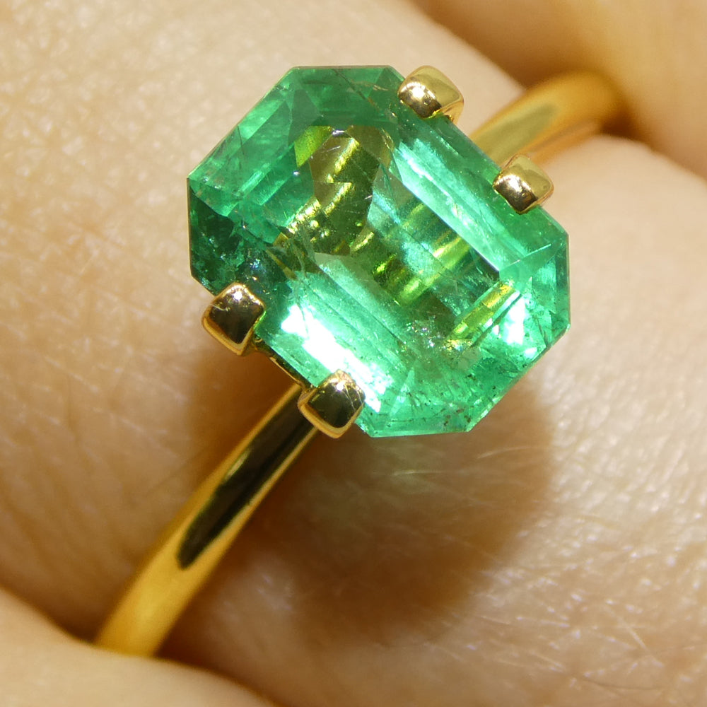 1.77ct Octagonal/Emerald Cut Green Emerald from Zambia - Skyjems Wholesale Gemstones