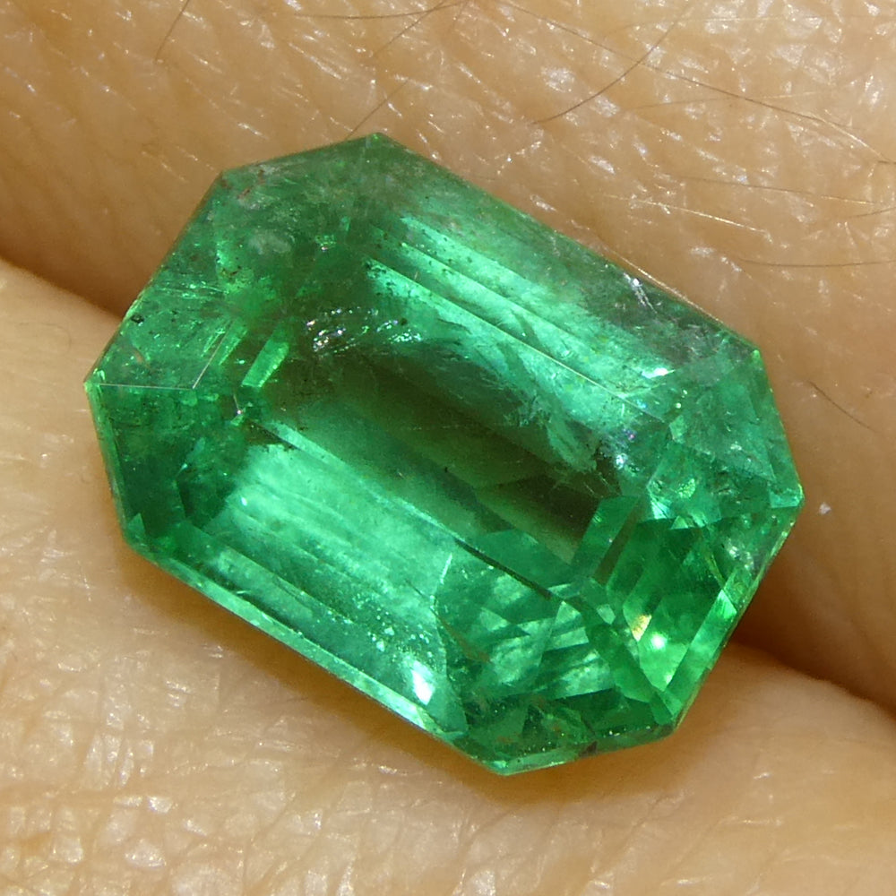 1.77ct Octagonal/Emerald Cut Green Emerald from Zambia - Skyjems Wholesale Gemstones