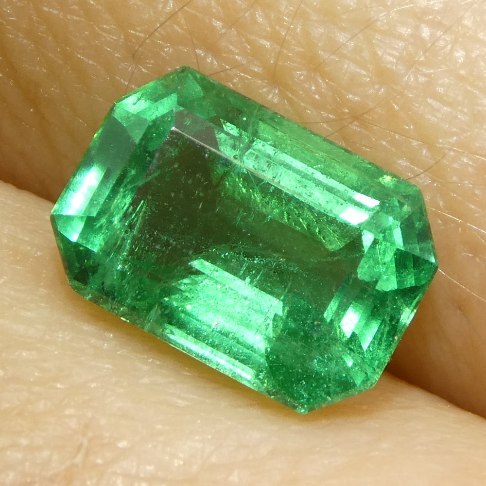 2.19ct Octagonal/Emerald Cut Green Emerald from Zambia - Skyjems Wholesale Gemstones