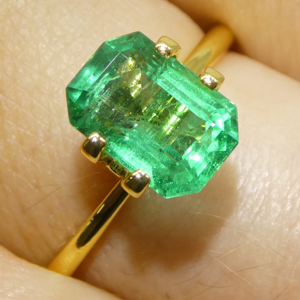 2.19ct Octagonal/Emerald Cut Green Emerald from Zambia - Skyjems Wholesale Gemstones
