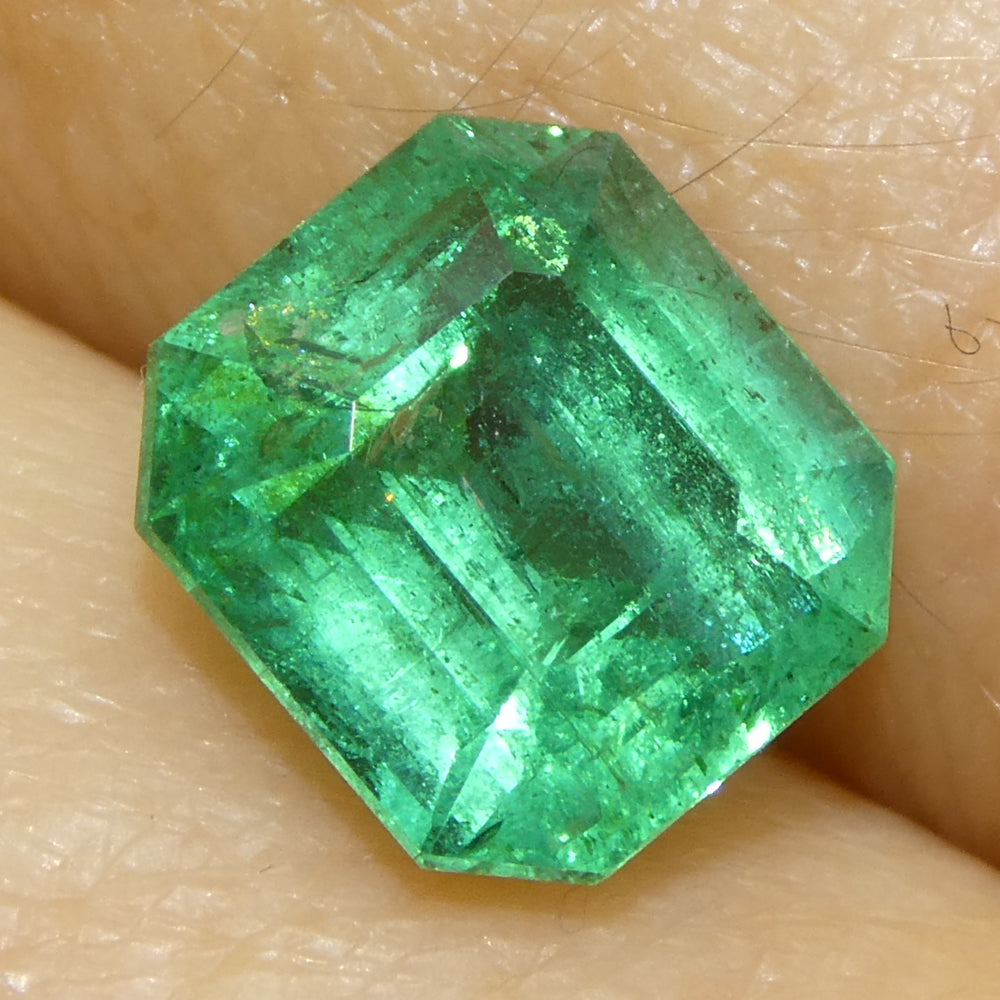 1.92ct Octagonal/Emerald Cut Green Emerald from Zambia - Skyjems Wholesale Gemstones
