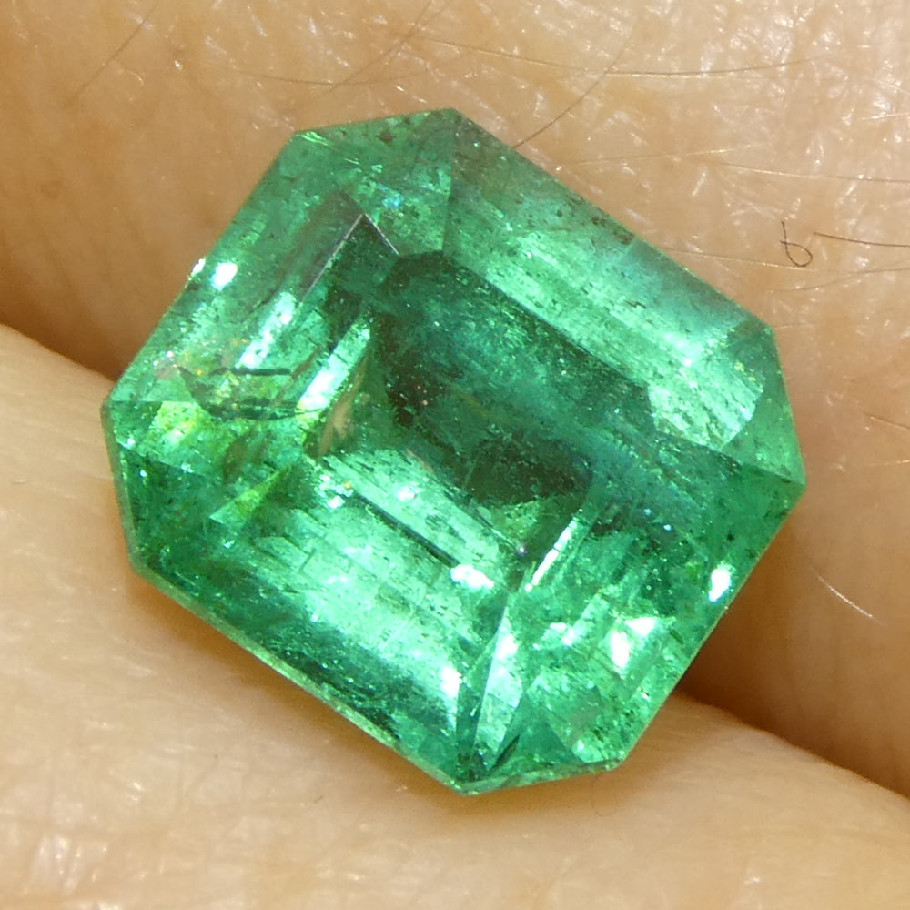 1.92ct Octagonal/Emerald Cut Green Emerald from Zambia - Skyjems Wholesale Gemstones