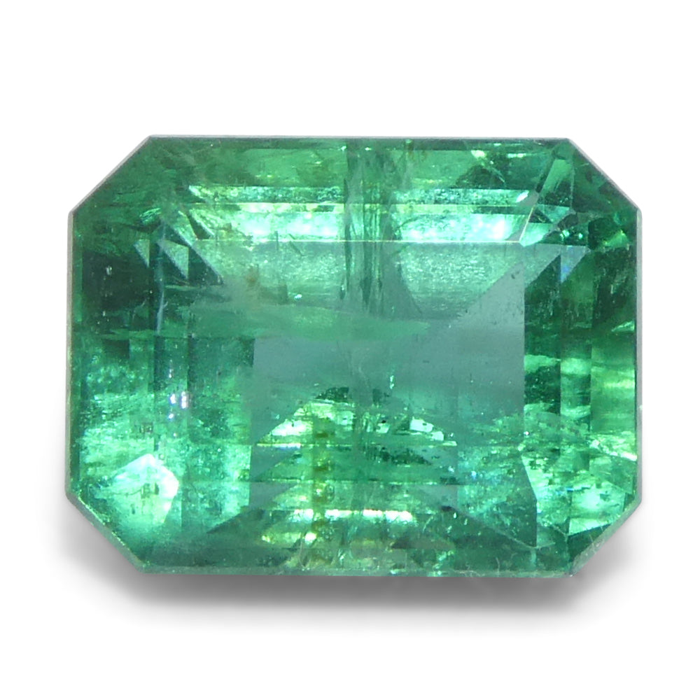 SkyJems 1.68ct Zambian Green Emerald, Octagonal Step Cut, premium natural beryl gemstone with vibrant color