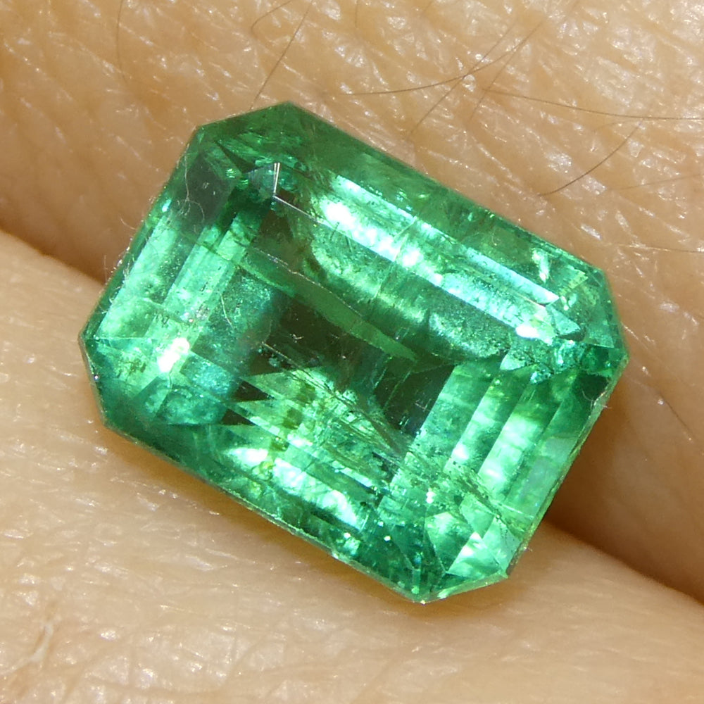 1.68ct Octagonal/Emerald Cut Green Emerald from Zambia - Skyjems Wholesale Gemstones