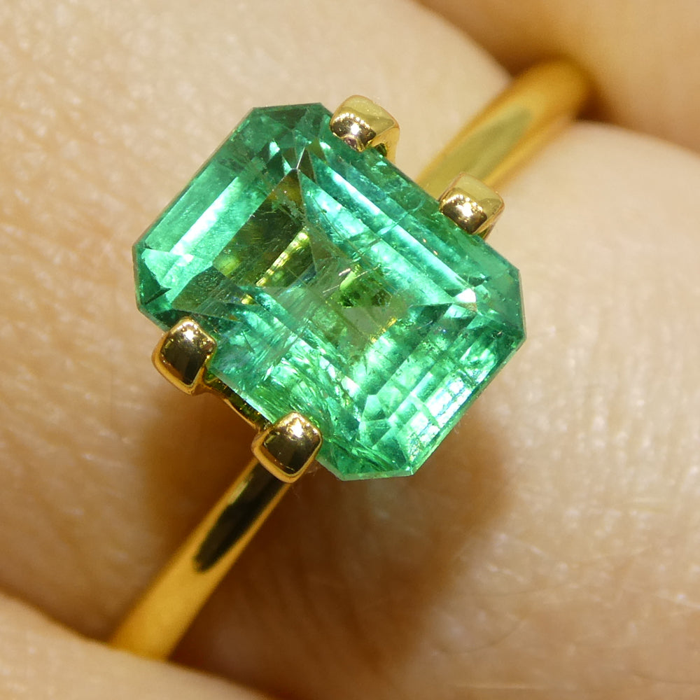 1.68ct Octagonal/Emerald Cut Green Emerald from Zambia - Skyjems Wholesale Gemstones